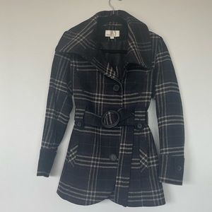 Cleo Purple plaid pea coat!
